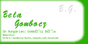 bela gombocz business card